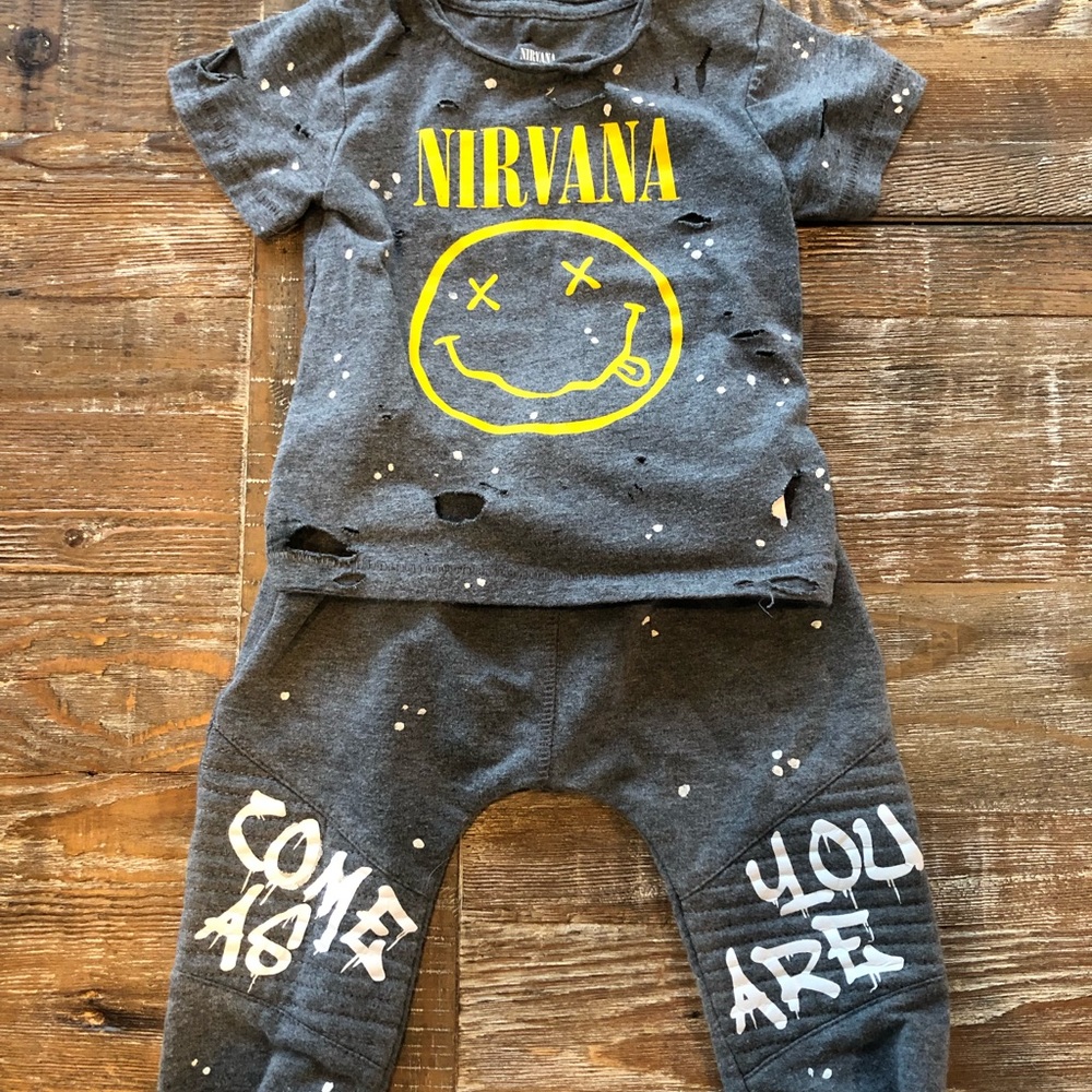 Nirvana Baby Distressed Outfit - 12m